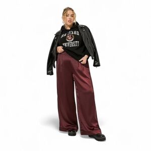 🌙 Torrid Wide Leg Satin High Rise Pant in Brown